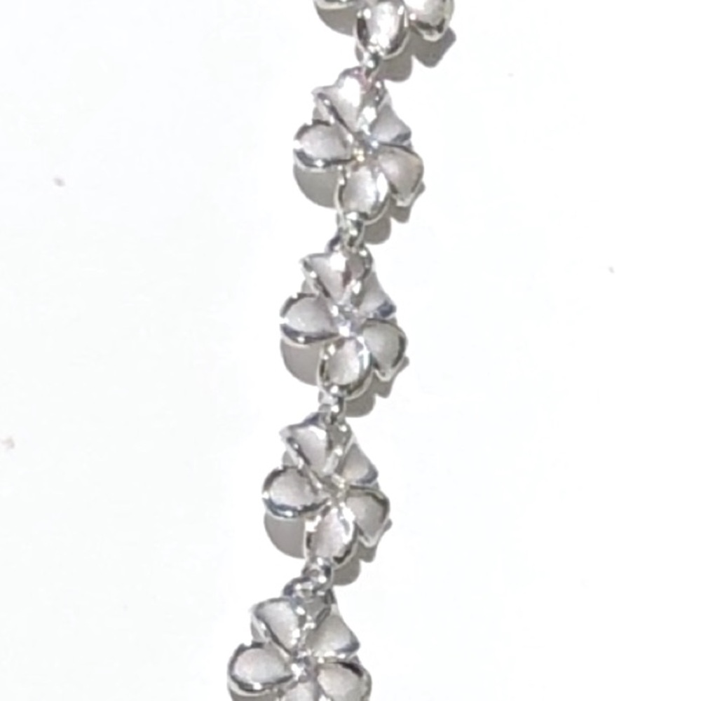 🌸 🌺 Sterling silver Plumeria flower Hawaii bracelet